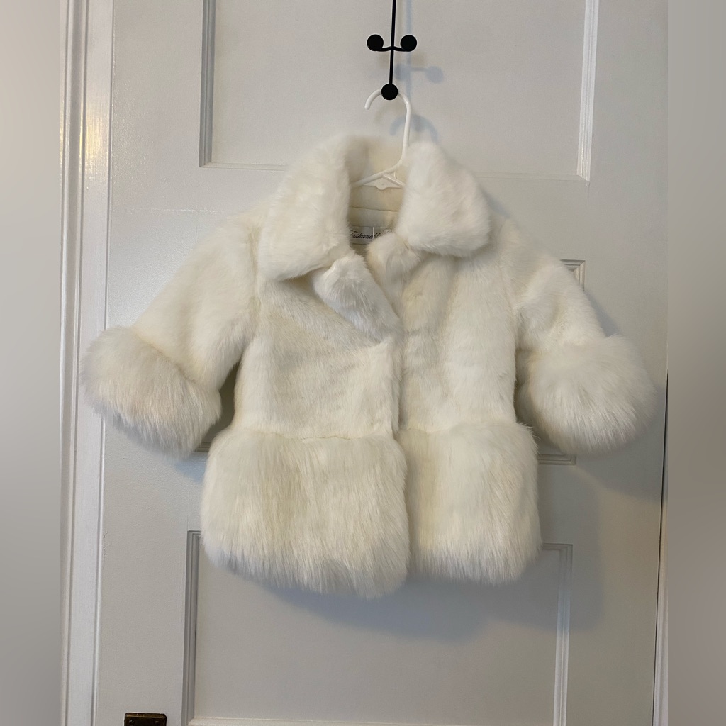 White Faux Fur Coat Nwt